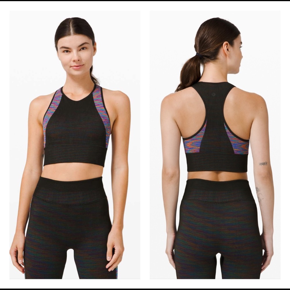 Lululemon Love Revealed Sports Bra Rainbow Black NWT size 10 medium m
